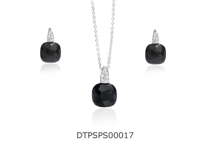 Rhodium Plated | Gemstone Pendant Sets